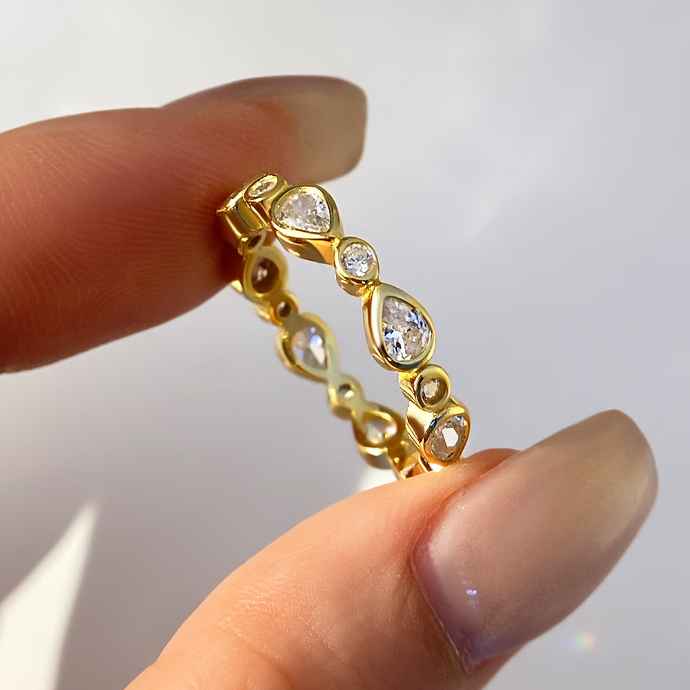 Stackable sterling silver bands designed for everyday wear gold plated