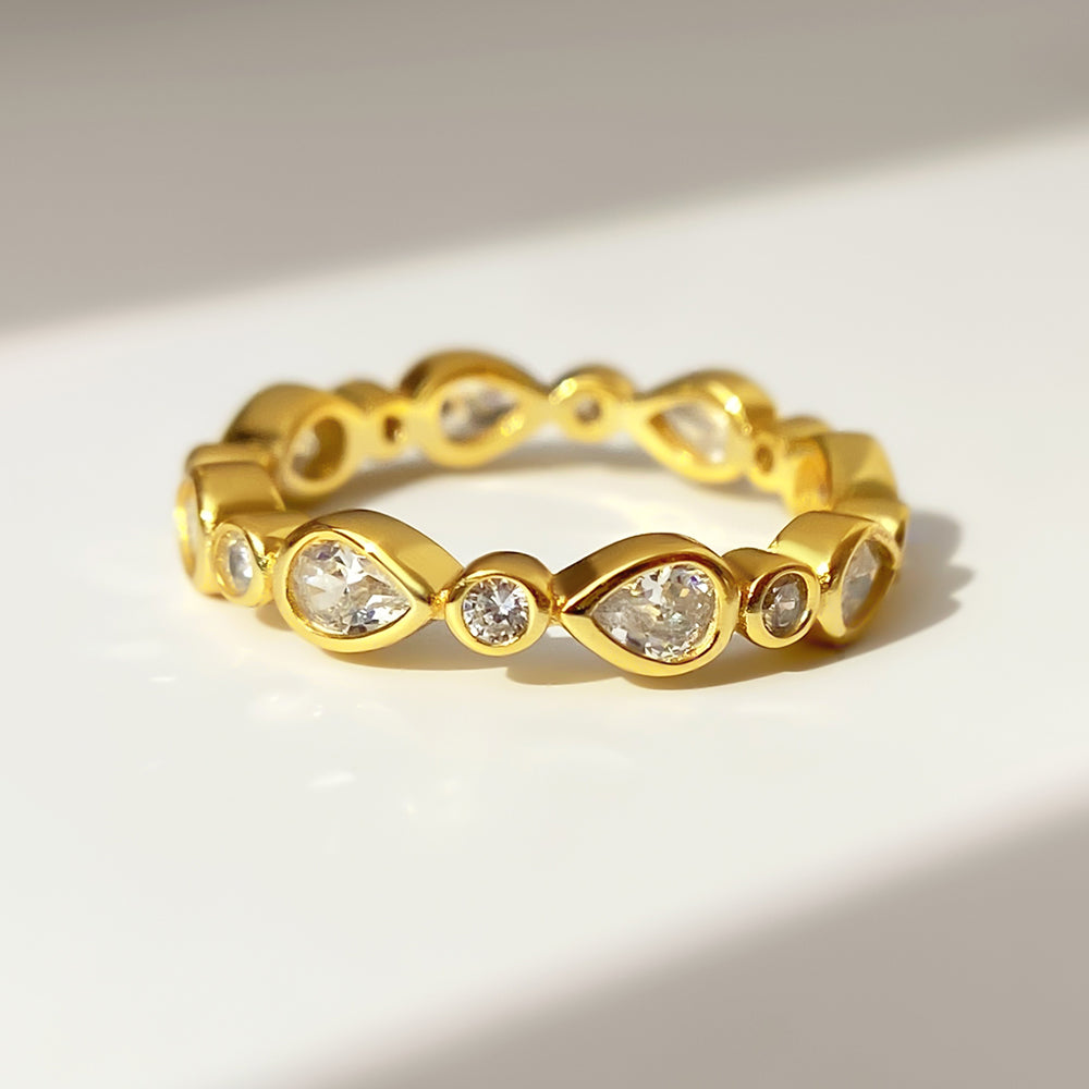 Stackable sterling silver bands designed for everyday wear gold plated