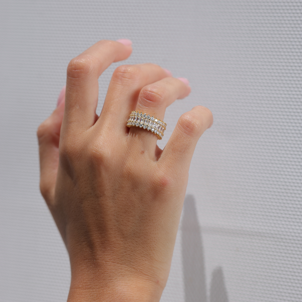 Stackable sterling silver bands designed for everyday wear gold plated